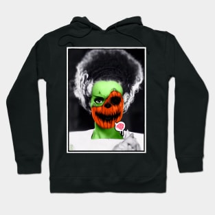 Green Bride of Frankenstein Pumpkin Face Zombie Hoodie